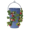 Next2Nature Enameled Galvanized Strawberry & Flower Planter, Blue NE2588655
